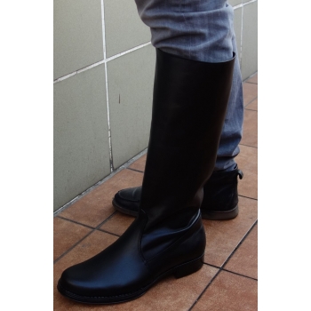 Kozaki ze skóry z szeroką cholewką 48 cm